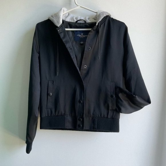Y2K Inspired American Eagle Outfitters Bomber Hoodie Jacket - Picture 2 of 6